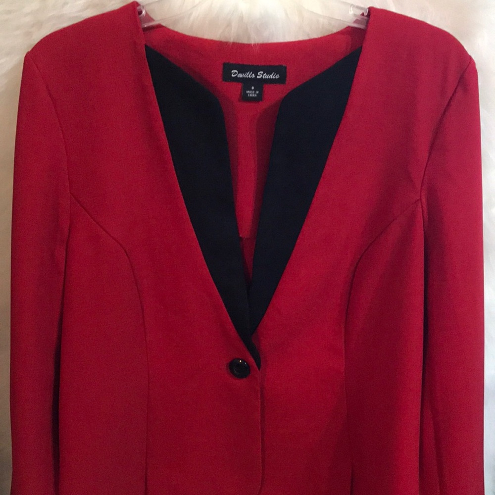 Danillo Studio- Red & Black Business Suit Jacket 8